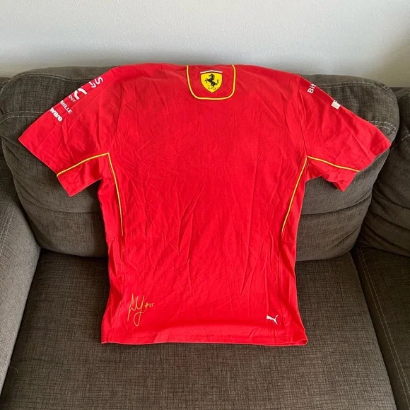 Puma Authentic Scuderia Ferrari Carlos Sainz 763604-01 Red T-Shirt Men’s Sz: M - Picture 5 of 6